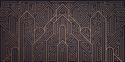 Art Deco Luxury Gatsby Wedding & Invitation Patterns #2, 25xAI