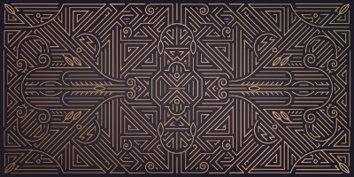 Art Deco Luxury Gatsby Wedding & Invitation Patterns #2, 25xAI