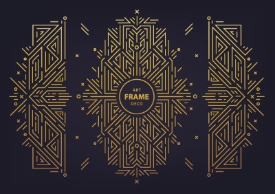 Art Deco Luxury Gatsby Wedding & Invitation Patterns #2, 25xAI