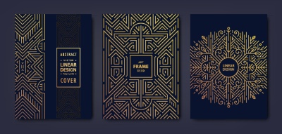 Art Deco Luxury Gatsby Wedding & Invitation Patterns #2, 25xAI