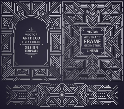 Art Deco Luxury Gatsby Wedding & Invitation Patterns #2, 25xAI