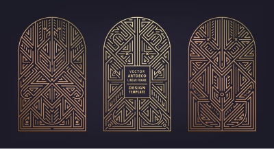 Art Deco Luxury Gatsby Wedding & Invitation Patterns #2, 25xAI