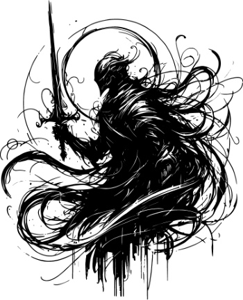 Monochrome Brushstroke Art #3, 25xAI