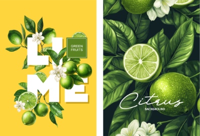 Fruit & Flower Templates for Poster, Prints, Menu, Card or Textile 25xAI
