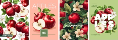 Fruit & Flower Templates for Poster, Prints, Menu, Card or Textile 25xAI