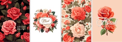 Fruit & Flower Templates for Poster, Prints, Menu, Card or Textile 25xAI