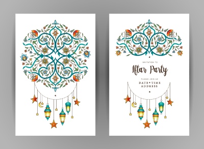Ramadan Kareem & Eid Mubarak Templates #1, 28xAI