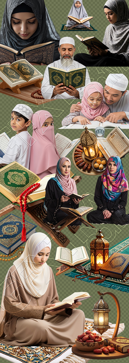 Ramadan Quran, Prayer Mat & Beads, Hijab 43xPNG Ramadan Quran, Prayer Mat & Beads, Hijab 43xPNG