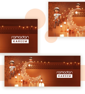 Ramadan Kareem & Eid Mubarak Templates #1, 29xPSDT