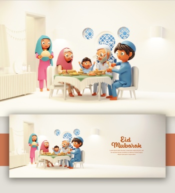 Ramadan Kareem & Eid Mubarak Templates #1, 29xPSDT