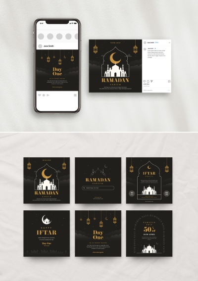 Ramadan Kareem & Eid Mubarak Templates #2, 18xAIT