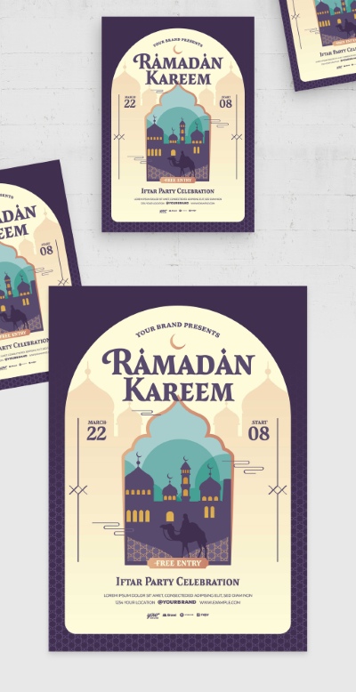 Ramadan Kareem & Eid Mubarak Templates #2, 18xAIT