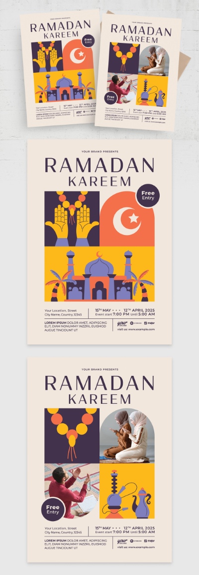 Ramadan Kareem & Eid Mubarak Templates #2, 18xAIT