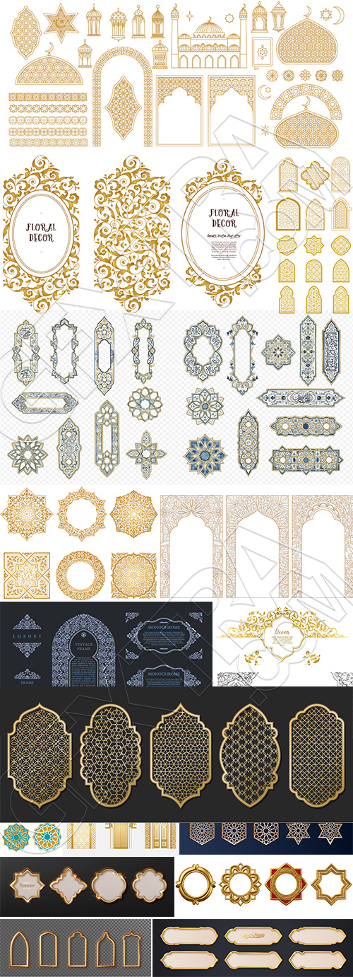 Abstract Islamic Design Elements & Templates #3, 39xAI Abstract Islamic Design Elements & Templates #3, 39xAI