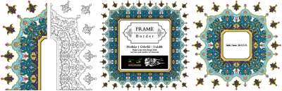 Tazhib Art Works - Islamic Ornamented Templates #2, 28xAI Tazhib Art Works - Islamic Ornamented Templates #2, 28xAI