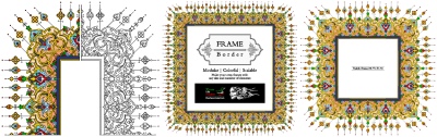 Tazhib Art Works - Islamic Ornamented Templates #2, 28xAI Tazhib Art Works - Islamic Ornamented Templates #2, 28xAI