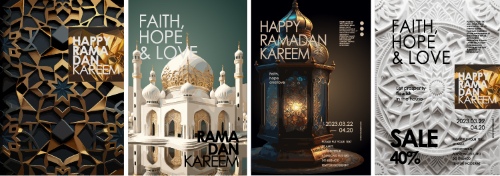 Ramadan Kareem & Eid Mubarak Templates #7, 29xAI