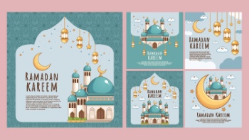 Ramadan Kareem & Eid Mubarak Templates #7, 29xAI