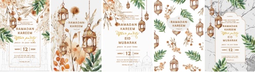 Ramadan Kareem & Eid Mubarak Templates #7, 29xAI
