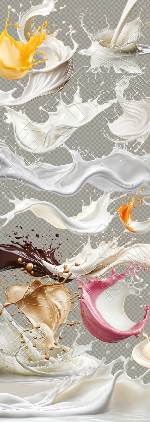 Milk Splashes 25xPNG Milk Splashes 25xPNG