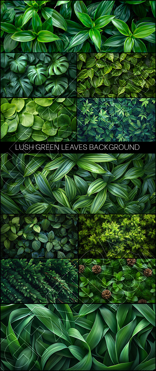 Lush Green Leaves Background 38xJPEG, 4xAI Lush Green Leaves Background 38xJPEG, 4xAI