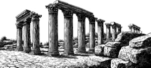 Ancient Roman Broken Statutes, Columns & Structures #1, 28xAI