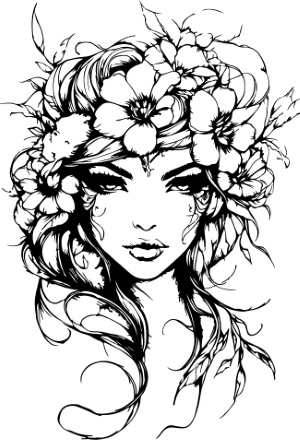 Girl with Flowers in Hair 32xAI