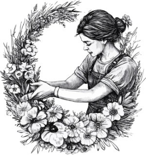 Girl with Flowers in Hair 32xAI