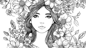 Girl with Flowers in Hair 32xAI