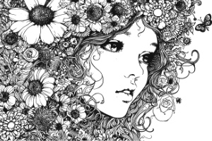 Girl with Flowers in Hair 32xAI