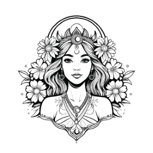 Girl with Flowers in Hair 32xAI