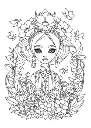 Girl with Flowers in Hair 32xAI