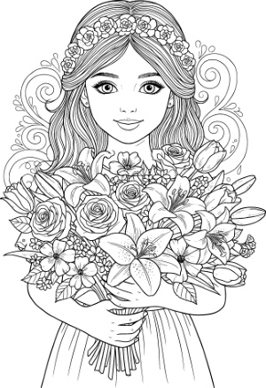 Girl with Flowers in Hair 32xAI