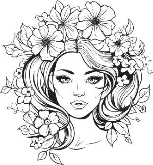 Girl with Flowers in Hair 32xAI