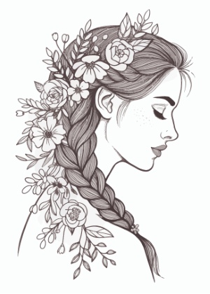 Girl with Flowers in Hair 32xAI