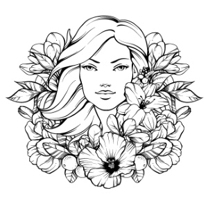 Girl with Flowers in Hair 32xAI