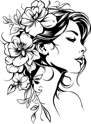 Girl with Flowers in Hair 32xAI