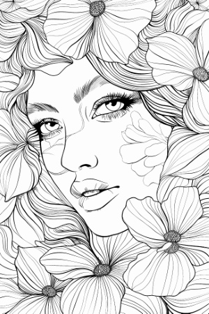 Girl with Flowers in Hair 32xAI