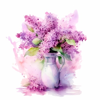 Purple Spring Flowers 24xPNG, 1xAI