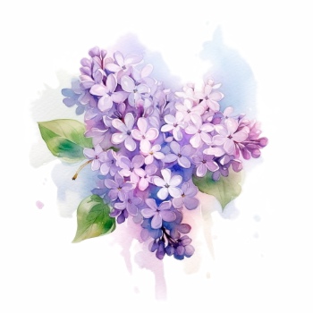 Purple Spring Flowers 24xPNG, 1xAI