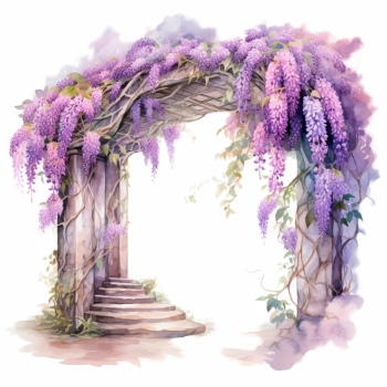 Purple Spring Flowers 24xPNG, 1xAI
