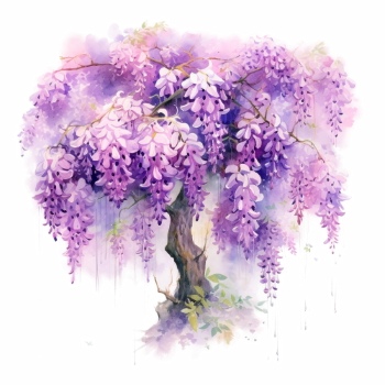Purple Spring Flowers 24xPNG, 1xAI