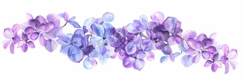 Purple Spring Flowers 24xPNG, 1xAI