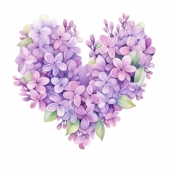 Purple Spring Flowers 24xPNG, 1xAI
