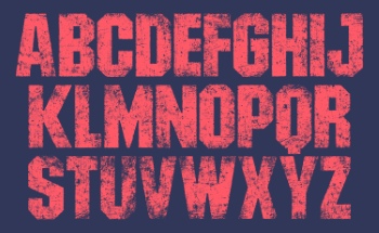 Textured Rough Fonts #2, 25xAI