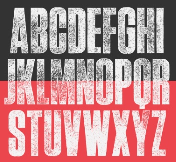 Textured Rough Fonts #2, 25xAI