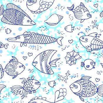 SeaFood Doodles & Menu Templates 30xAI, 3xJPEG