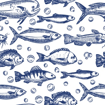 SeaFood Doodles & Menu Templates 30xAI, 3xJPEG