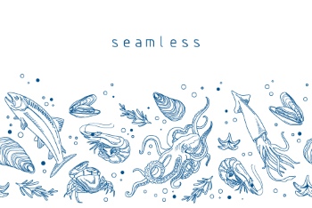 SeaFood Doodles & Menu Templates 30xAI, 3xJPEG