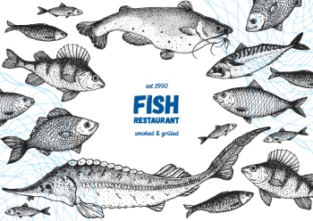 SeaFood Doodles & Menu Templates 30xAI, 3xJPEG